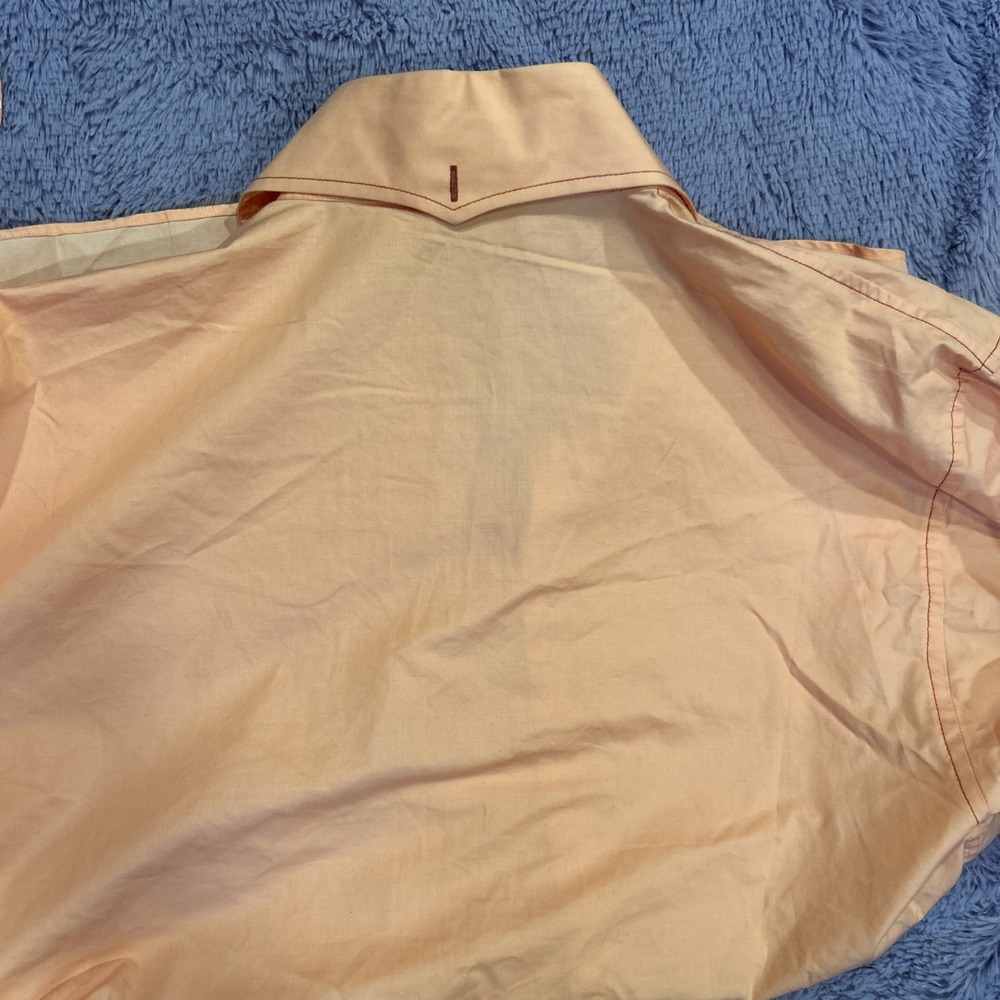 Vintage ANGELINO for‎ Bermuda Size 3XL Western Dress Button Down Peach/orange - Picture 7 of 8